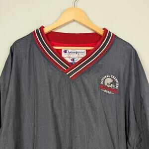 Vintage Ohio State Windbreaker Mens XXL Red Black National Champion 2002 Buckeye